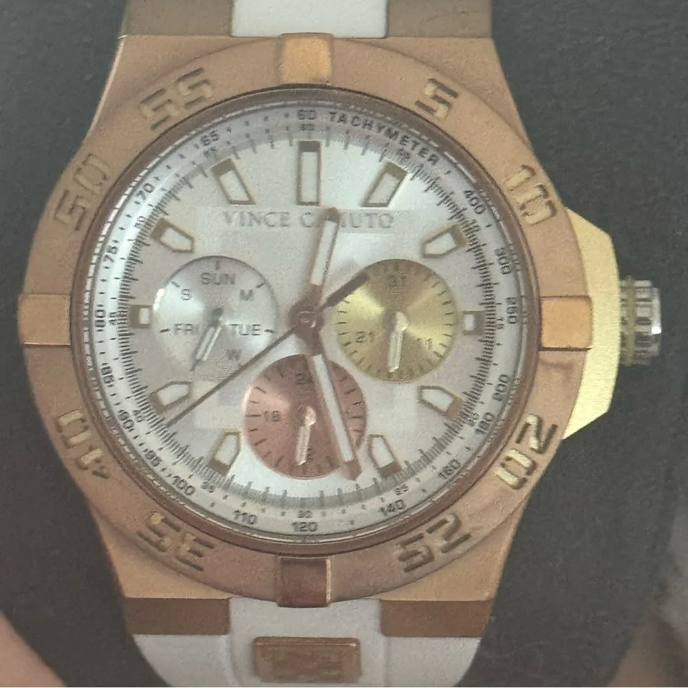 Vince Camuto White & Rose‎ Gold Watch